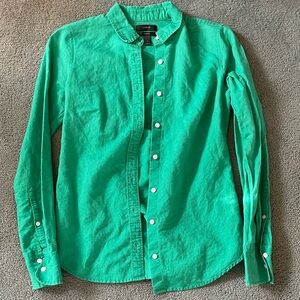 J. Crew women's Vibrant Green Button-Down Shirt